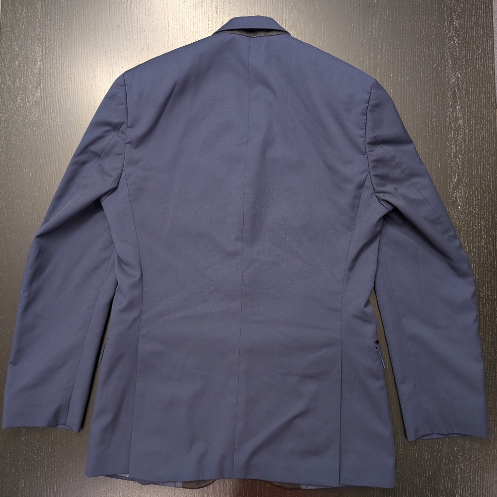 JF J.Ferrar Classic Blue Tuxedo with Black Vest - Picture 12 of 13
